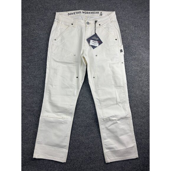 Dovetail Workwear Anna Task Pants Women's 8/28 White Canvas NWT - Picture 1 of 10